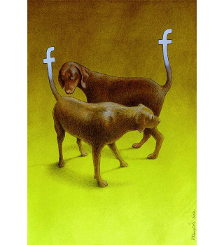 Illustration for article titled Cartoons About Our Relationship To Facebook Are Clever But Depressing